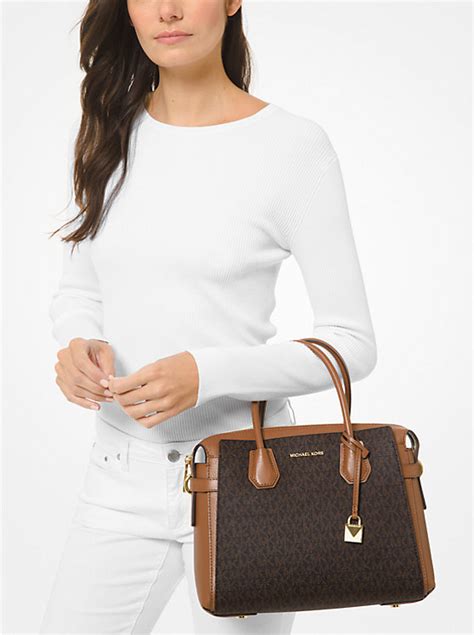 michael kors mercer mauve bag with studs|Mercer Medium Studded Leather Belted Satchel .